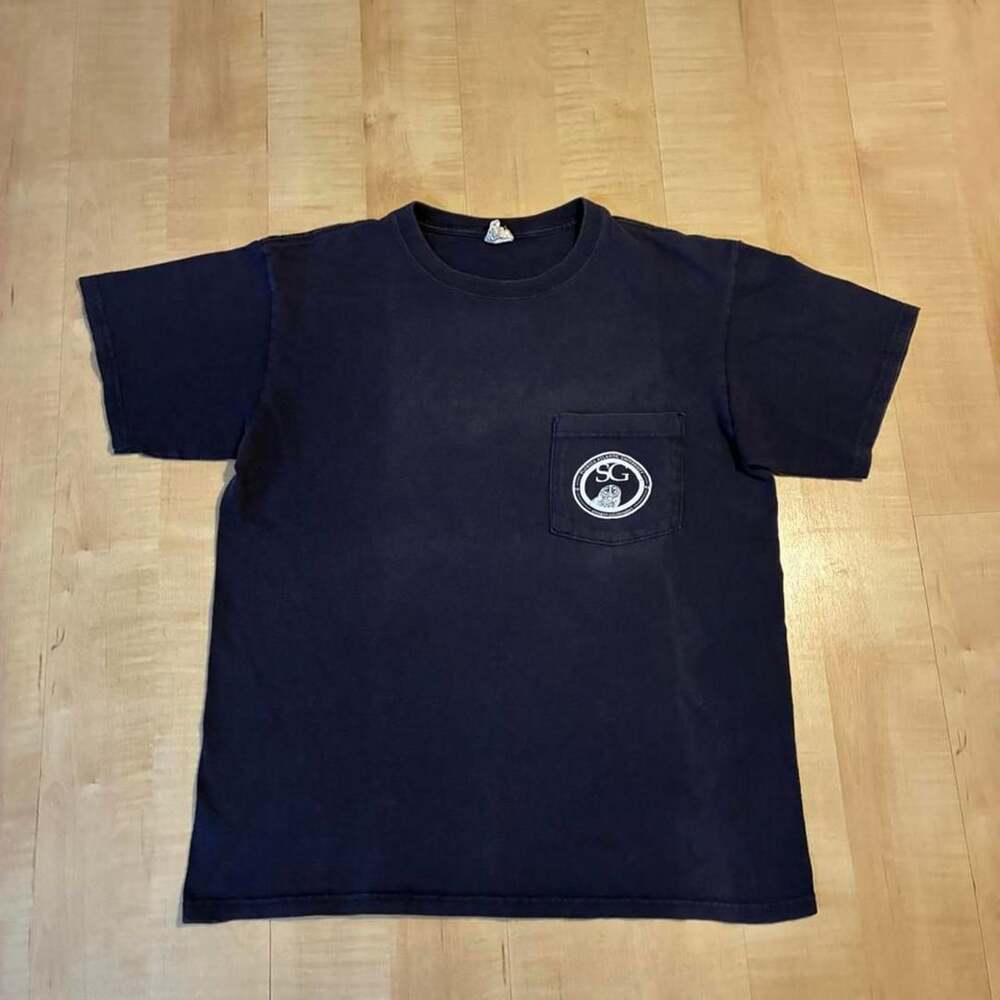 Vintage Florida Atlantic University Student Government Pocket T-Shirt Navy Mediu